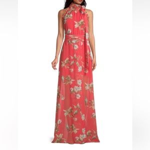 NWT Sachin & Babi Selena Floral Halter Gown Sz 12